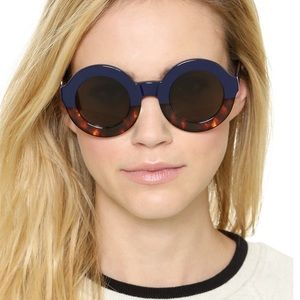 Wildfox Twiggy Round Sunglasses - Tortoise & Navy